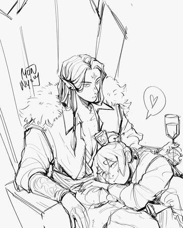 Torso sketch (two characters)